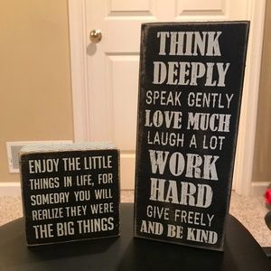 Two Wooden Home Signs